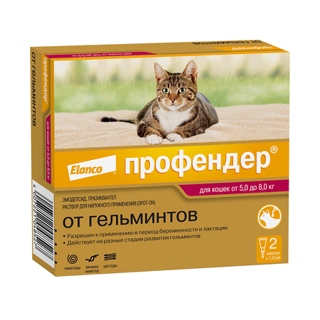 Профендер капли на холку для кошек массой 5-8кг - ЗООВЕТЦЕНТР