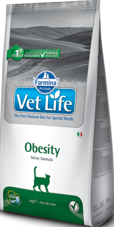 Farmina Vet Life Obesity ветеринарная диета для кошек 2кг - ЗООВЕТЦЕНТР