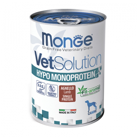 Monge VetSolution Dog Hypo Monoprotein Lamb, диета для собак Гипо монопротеин с ягненком, банка 400 г - ЗООВЕТЦЕНТР