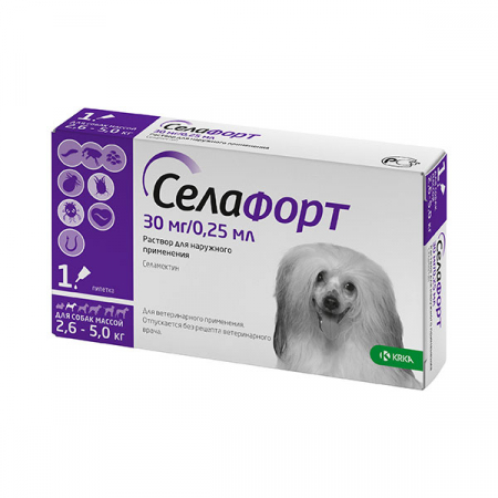 Селафорт, 30 мг для собак 2.6-5 кг - ЗООВЕТЦЕНТР